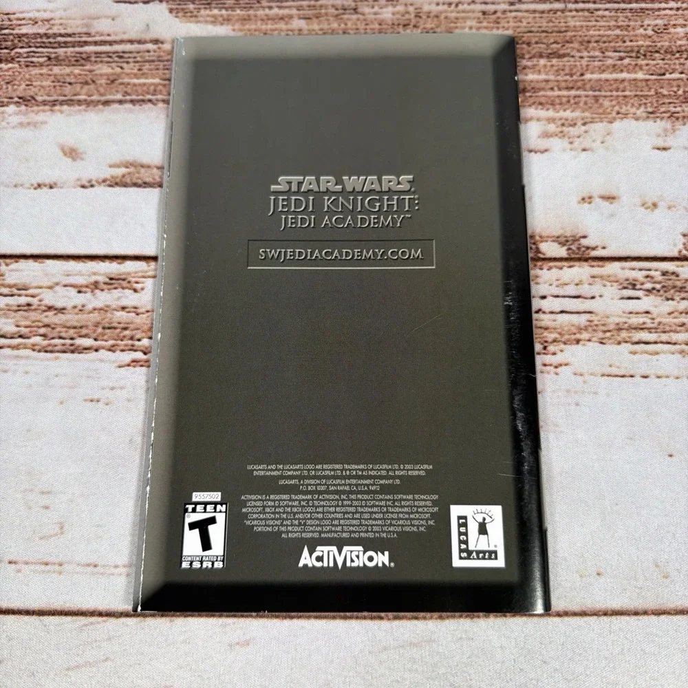 Star Wars Jedi Knight Jedi Academy Xbox Game Disc With Instruction Manual Tested